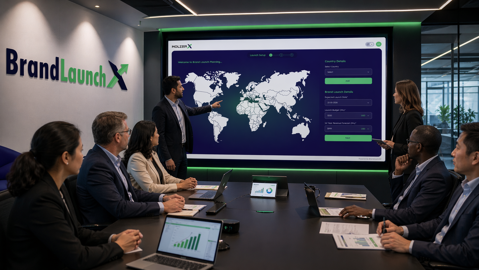 Step-by-step launch journey walkthrough inside BrandLaunchX from planning to risk detection to action coordination